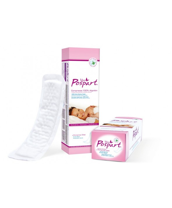 COMPRESAS TOCOLOGICAS 12U  ALGODON FEBUS POSPART PRIMEROS DIAS